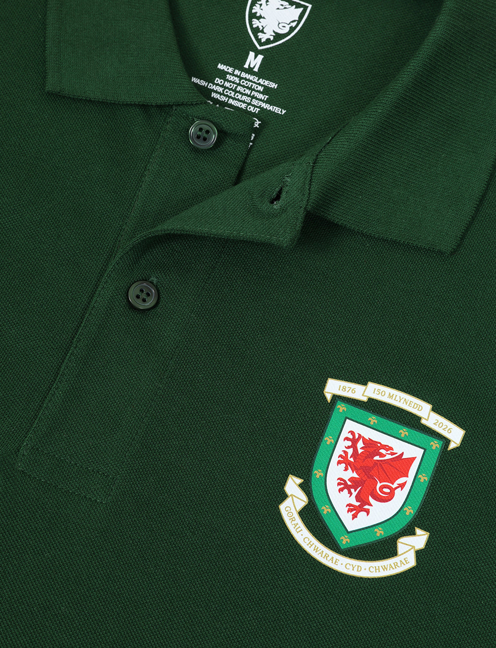 Official Team Wales 150th Anniversary Polo - Green - The World Football Store