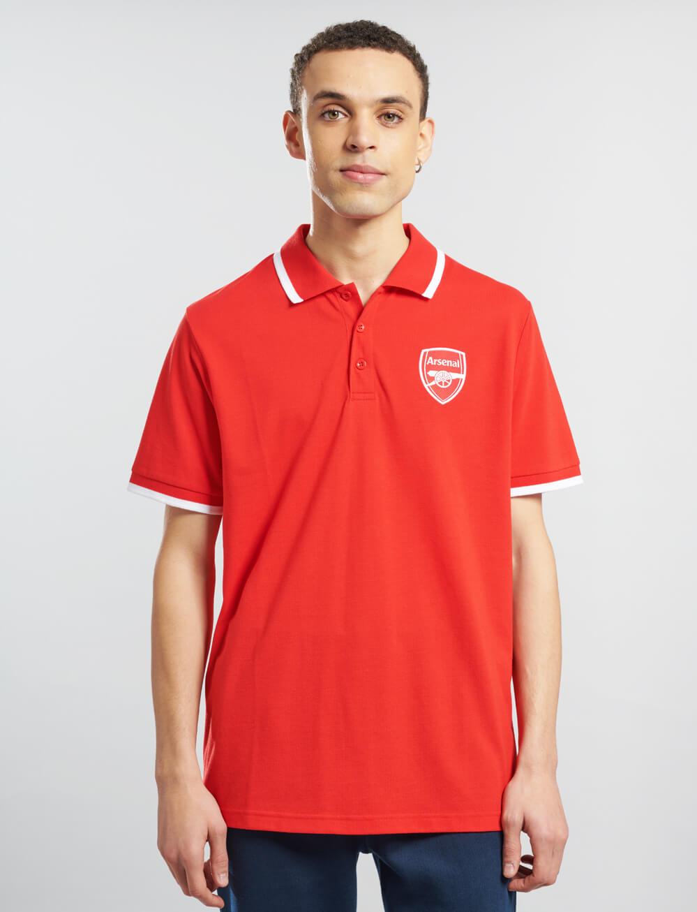 Official Arsenal Tipped Polo - Red - The World Football Store