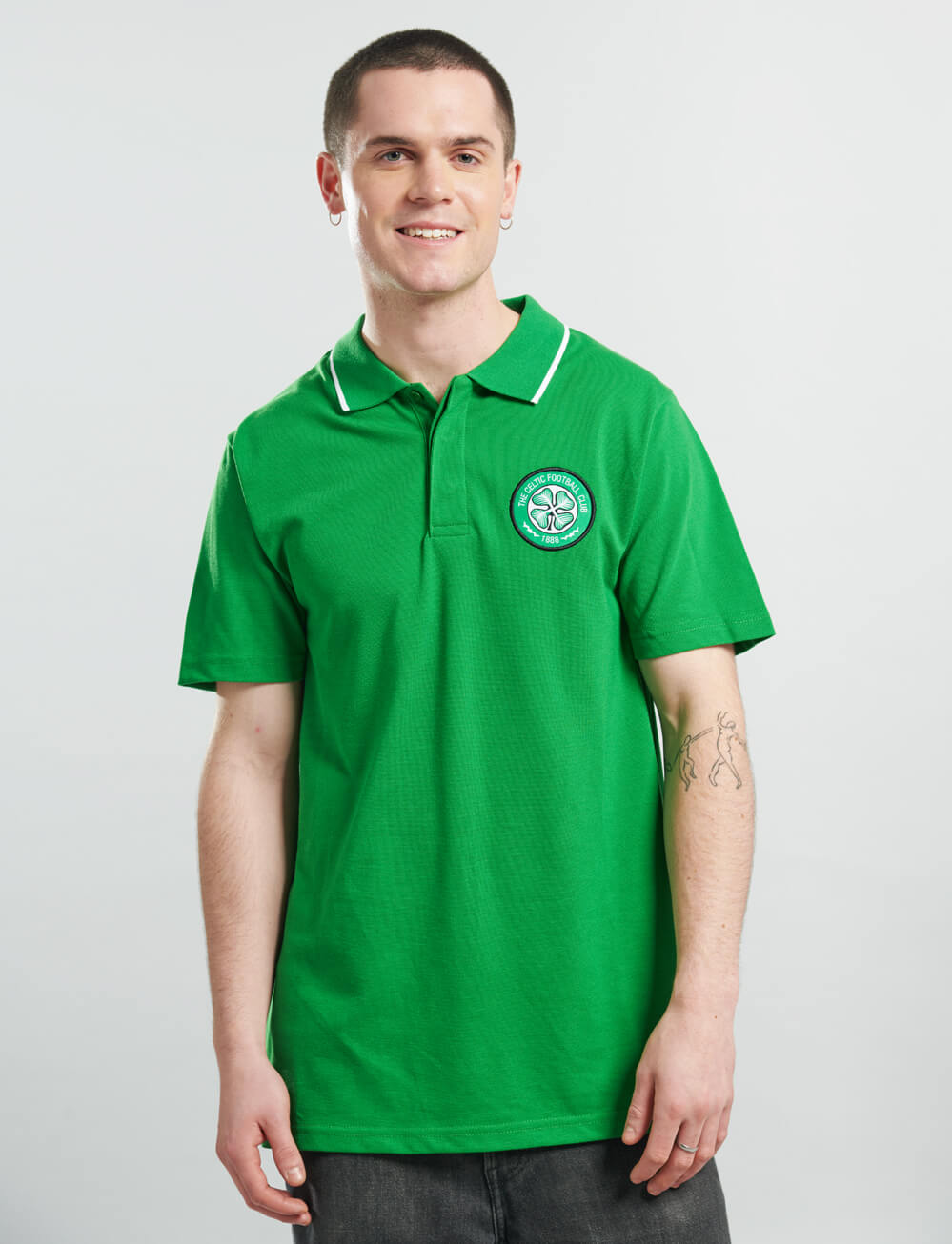 Official Celtic Tipped Polo - Green - The World Football Store
