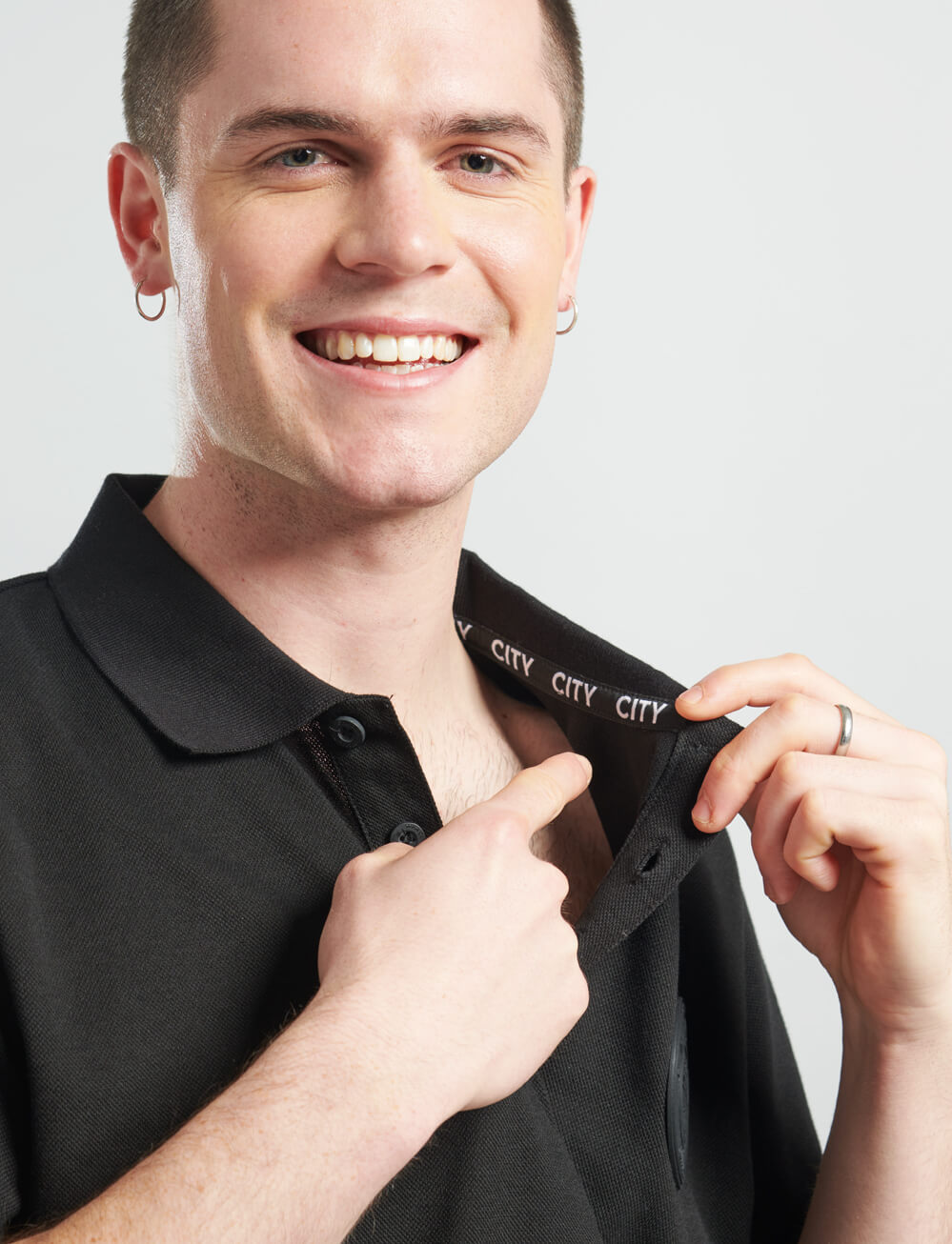 Official Manchester City Polo - Black - The World Football Store