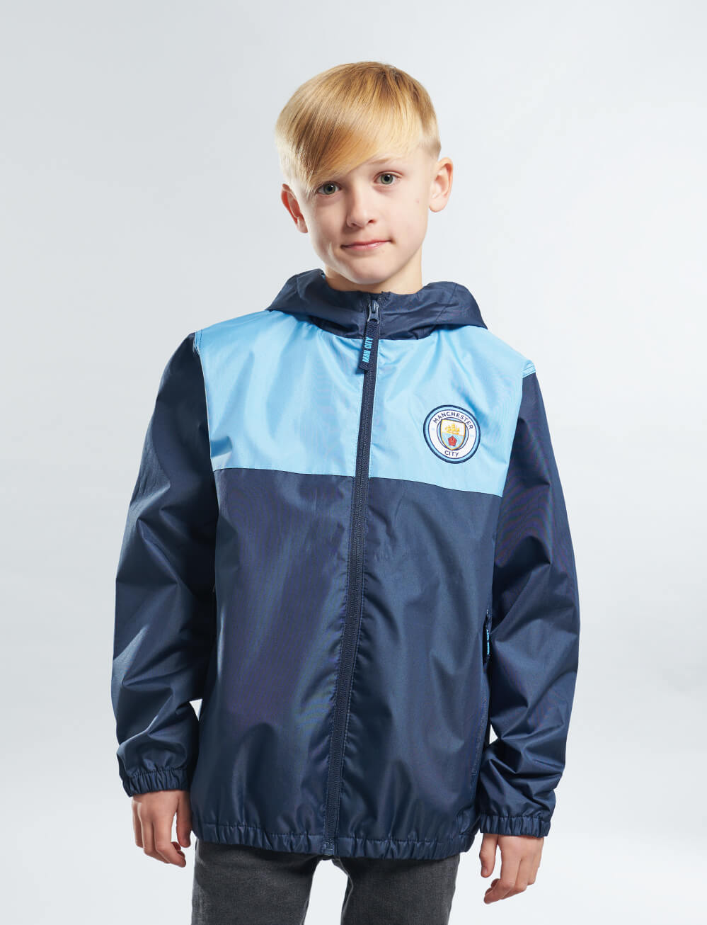 Official Manchester City Kids Shower Jacket - Navy - The World Football Store