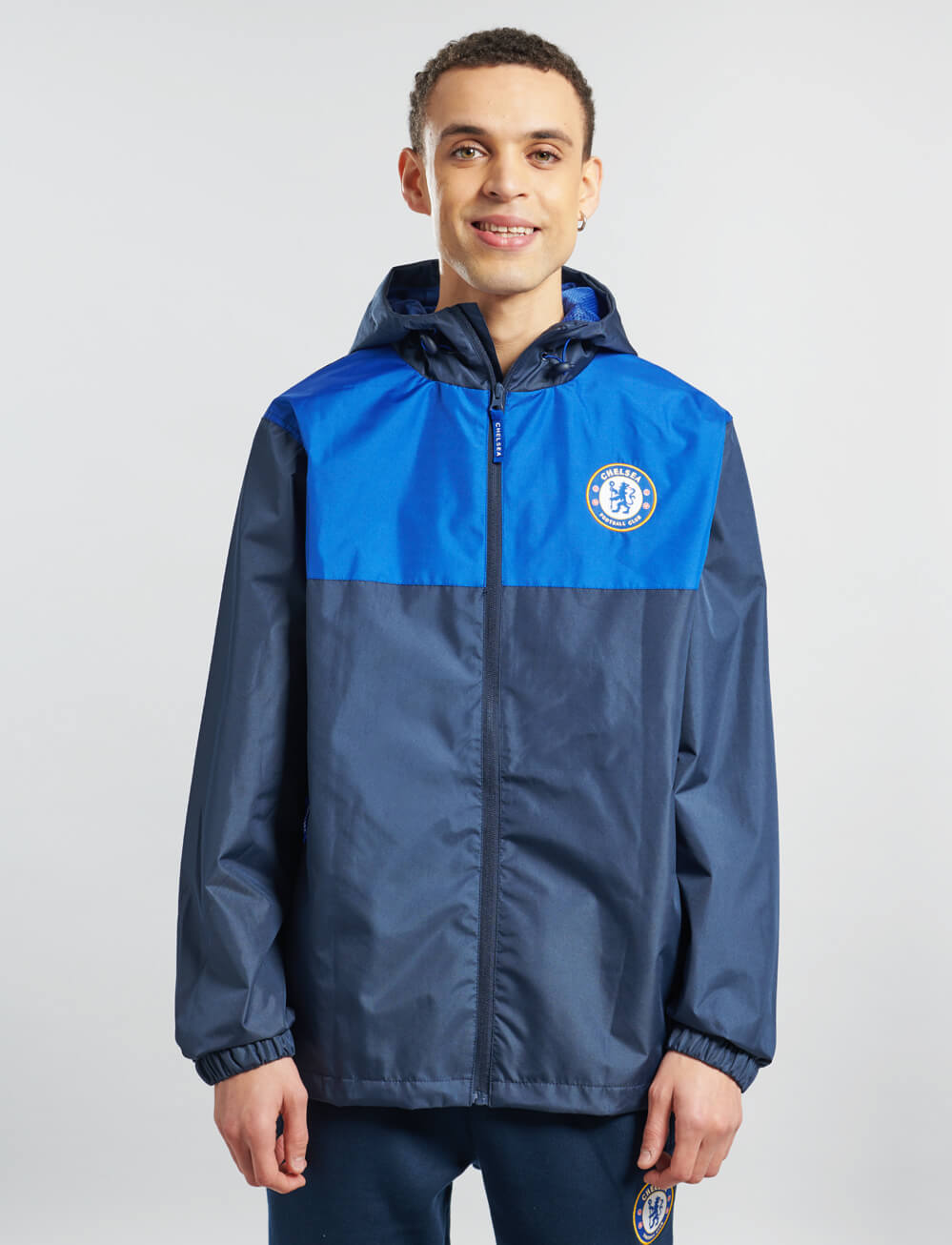 Official Chelsea Shower Jacket - Navy - The World Football Store